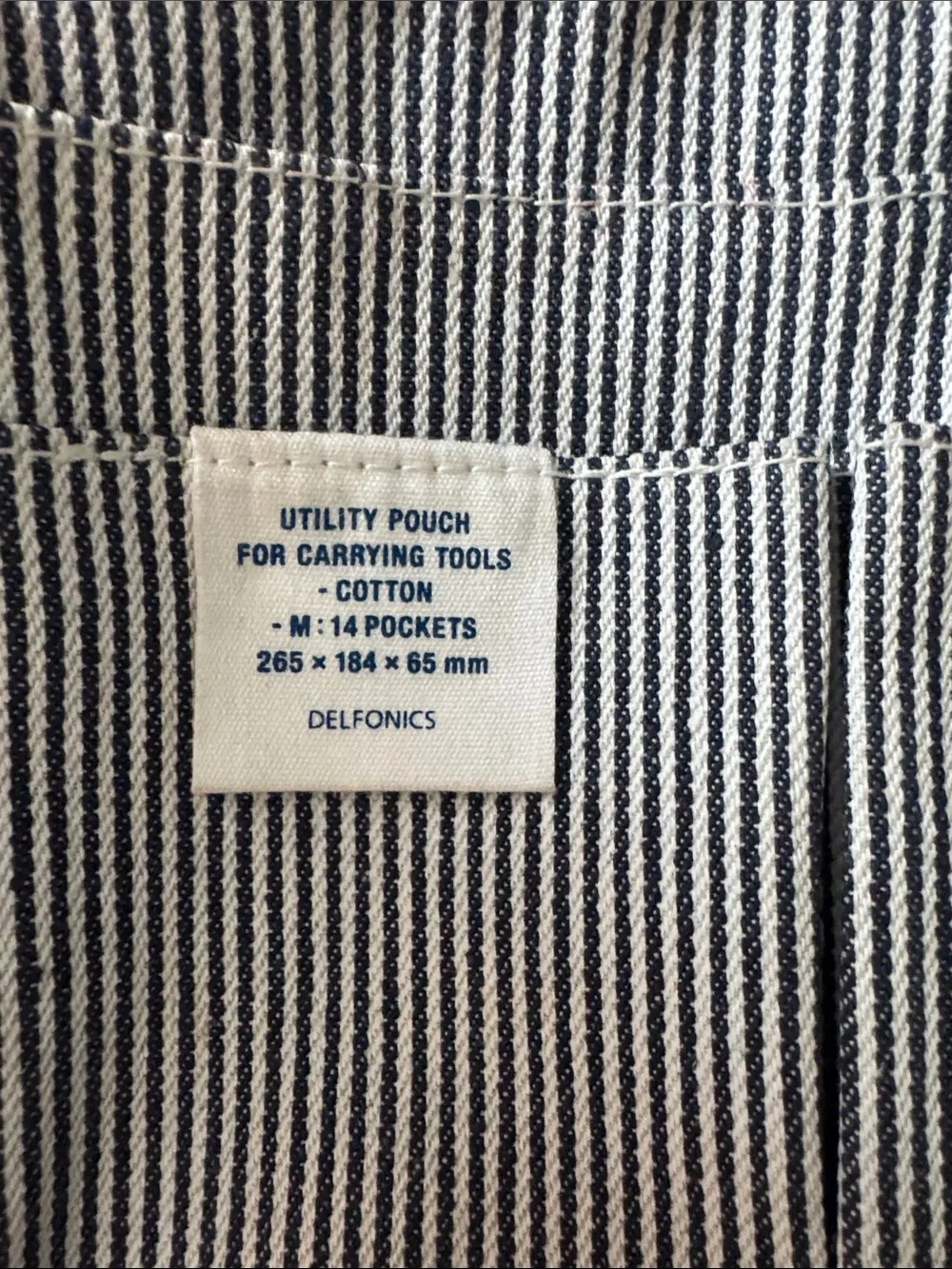 Delfonics Striped Canvas Utility Pouch - Black & White Size M - Picture 2 of 4
